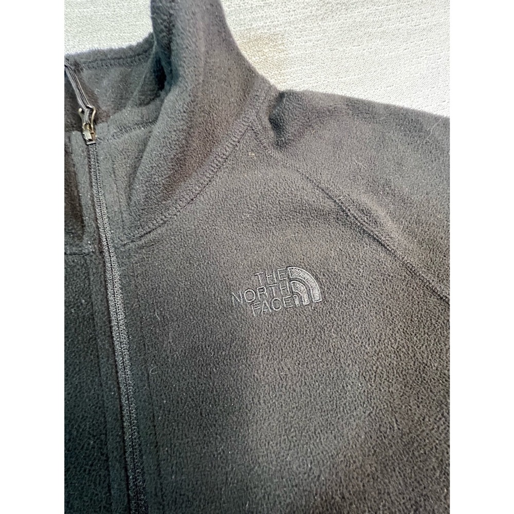 The North Face Womens Black TKA 100 Fleece Quarter Zip Pullover Thumbholes M - Picture 3 of 7
